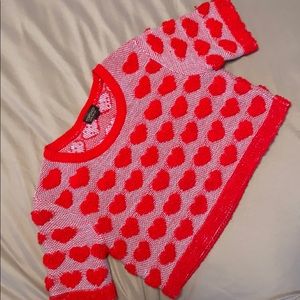 Heart cropped sweater top